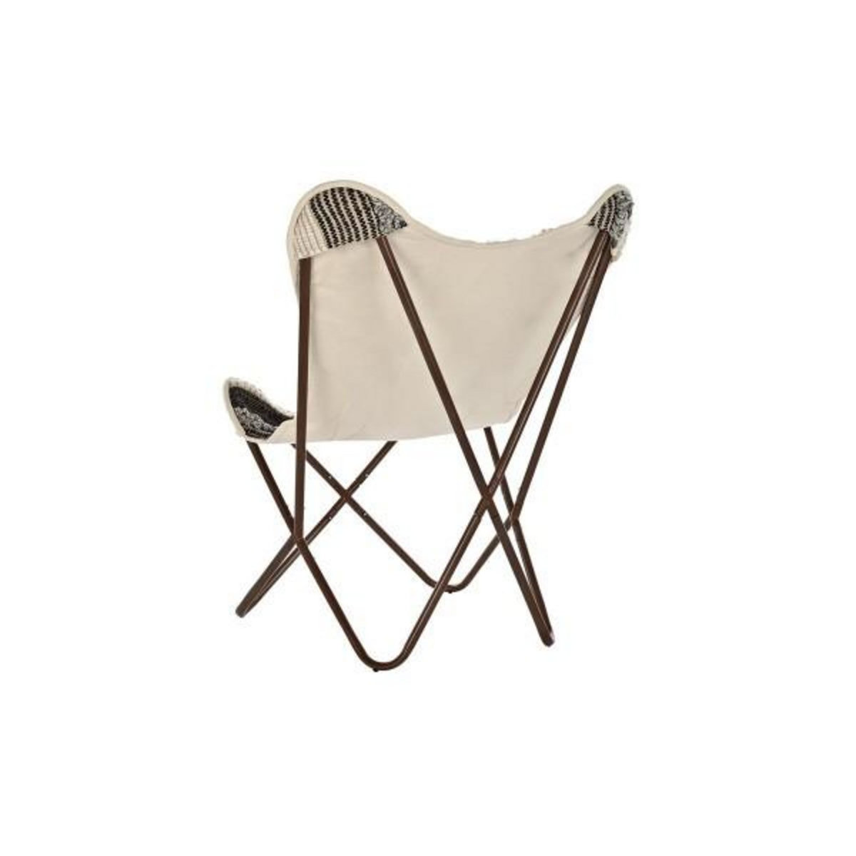MARKET24 Chaise de jardin DKD Home Decor Noir Marron Coton Fer (74 x 65 x 90 cm)