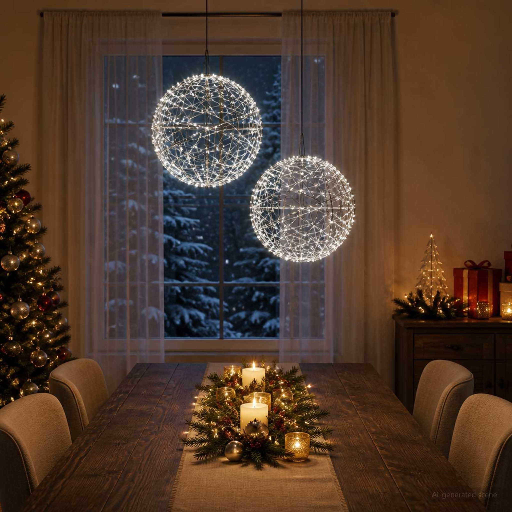 Voir la diapositive 4 : VIDAXL Lumiere de finial de Noël 2 pc 1000 LED Blanc froid