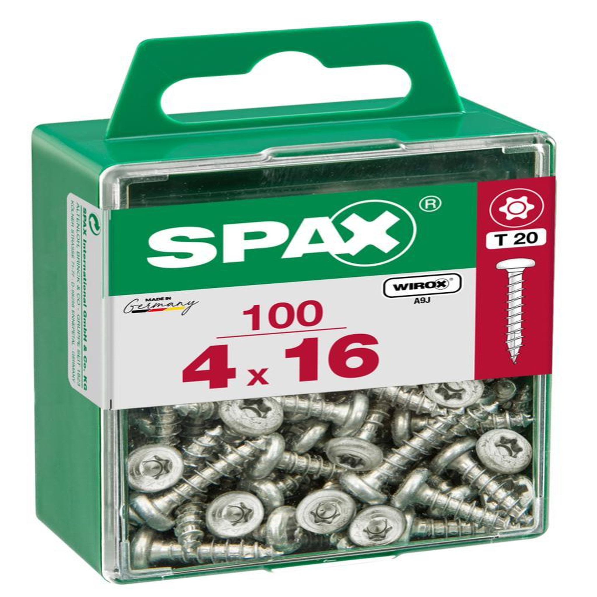 CENTRALE BRICO Lot de 100 vis acier tête ronde pozidriv SPAX, Diam.4 mm x L.16 mm