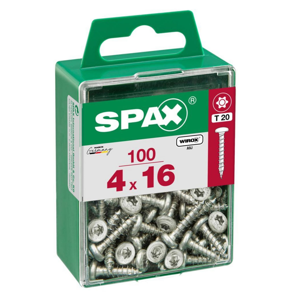 CENTRALE BRICO Lot de 100 vis acier tête ronde pozidriv SPAX, Diam.4 mm x L.16 mm