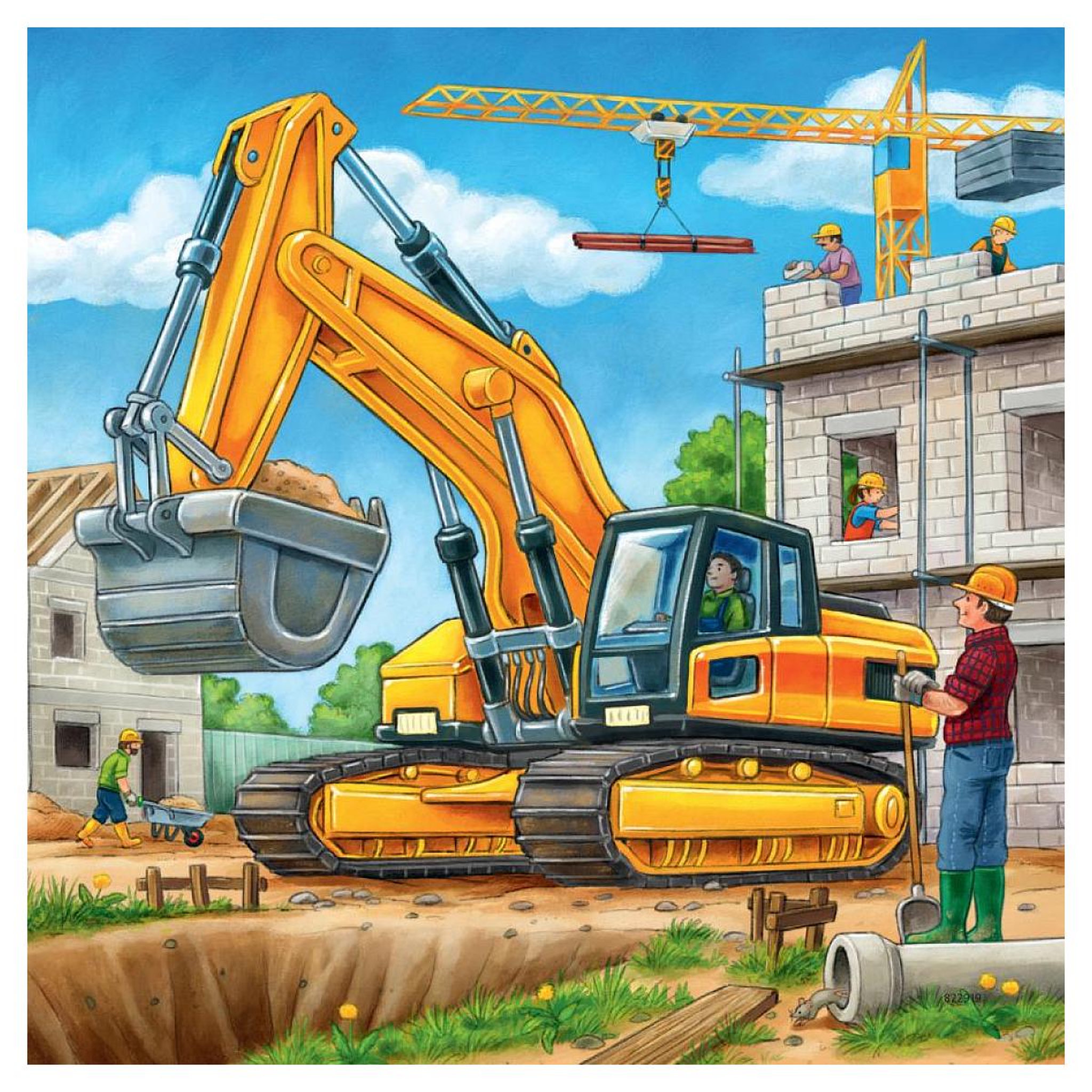 Voir la diapositive 2 : RAVENSBURGER Puzzles 3x49 p - grands véhicules de construction