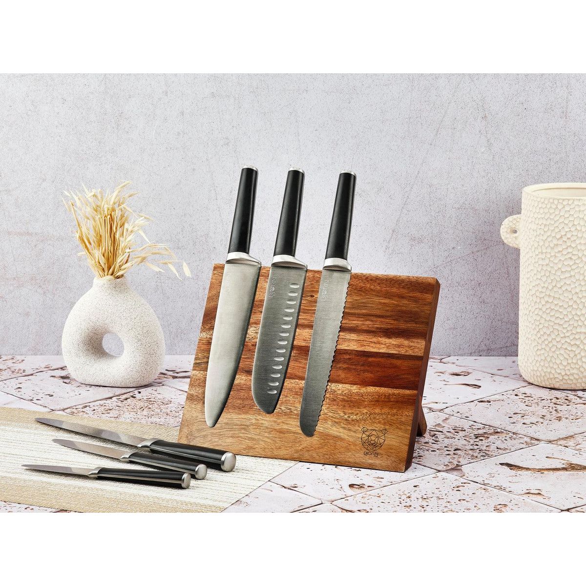 BJORN Bloc couteaux de cuisine JONA VANTAA - 7 pièces