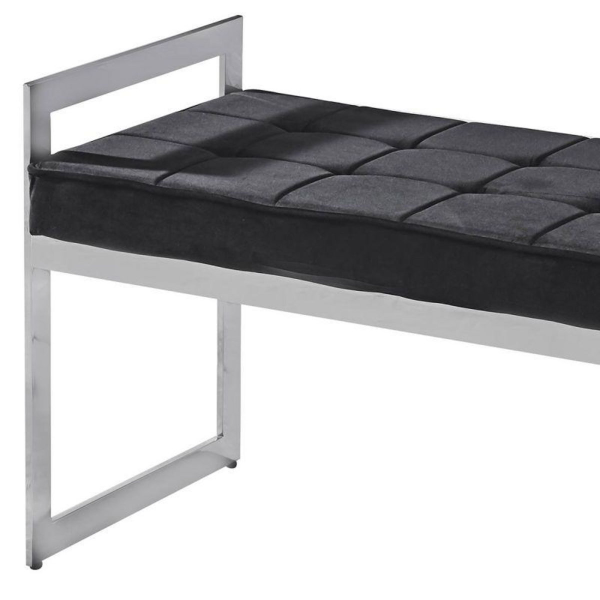 Paris Prix Banquette en Velours  Topez  94cm Noir & Argent