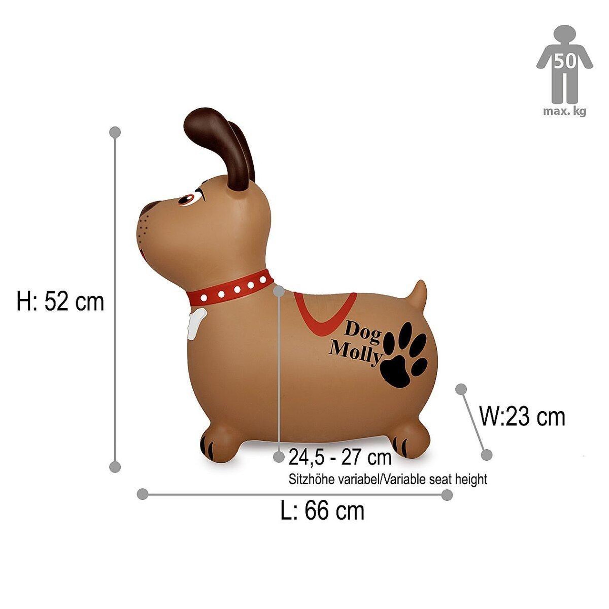 Voir la diapositive 2 : Jamara Animal rebondissante dog molly hoppydoo avec pompe