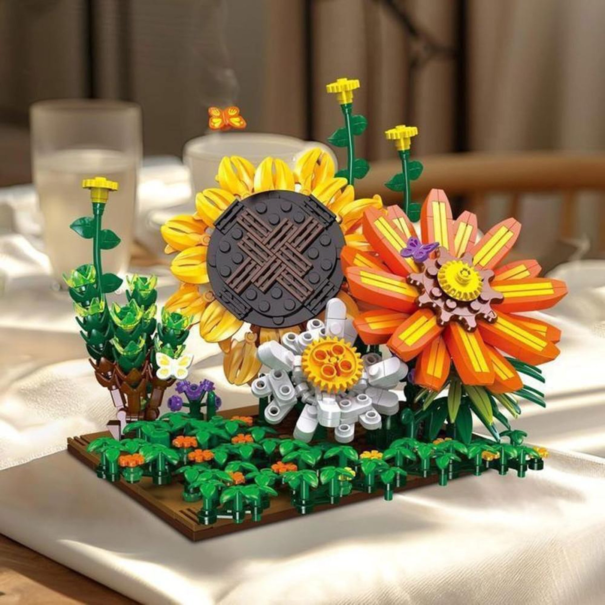 Voir la diapositive 5 : Kit de construction 2-en-1 floral bonsaï et fleur de table, 818 pièces, multicolore, dès 8 ans