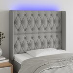 VIDAXL Tete de lit a LED Gris clair 93x16x118/128 cm Tissu