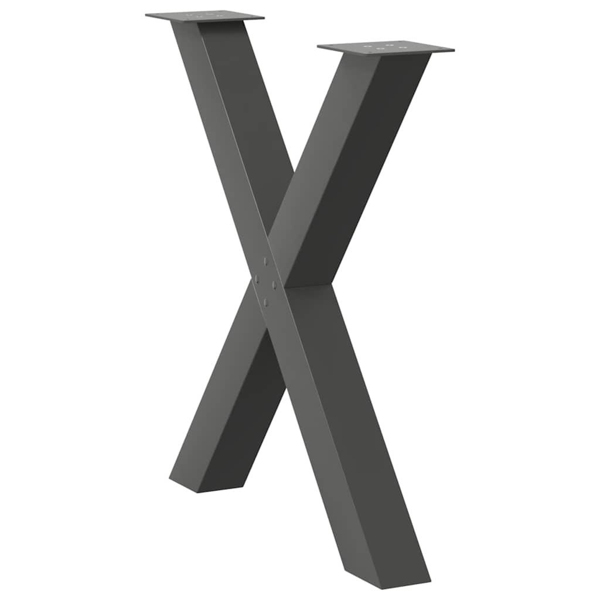 Voir la diapositive 4 : VIDAXL Pieds de table a manger forme de X 3 pcs 70x(72-73) cm acier