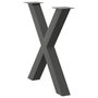 Voir la diapositive 4 : VIDAXL Pieds de table a manger forme de X 3 pcs 70x(72-73) cm acier