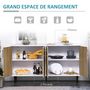 Voir la diapositive 6 : HOMCOM Buffet meuble de rangement 2 placards 2 portes avec étagères réglables blanc chêne clair