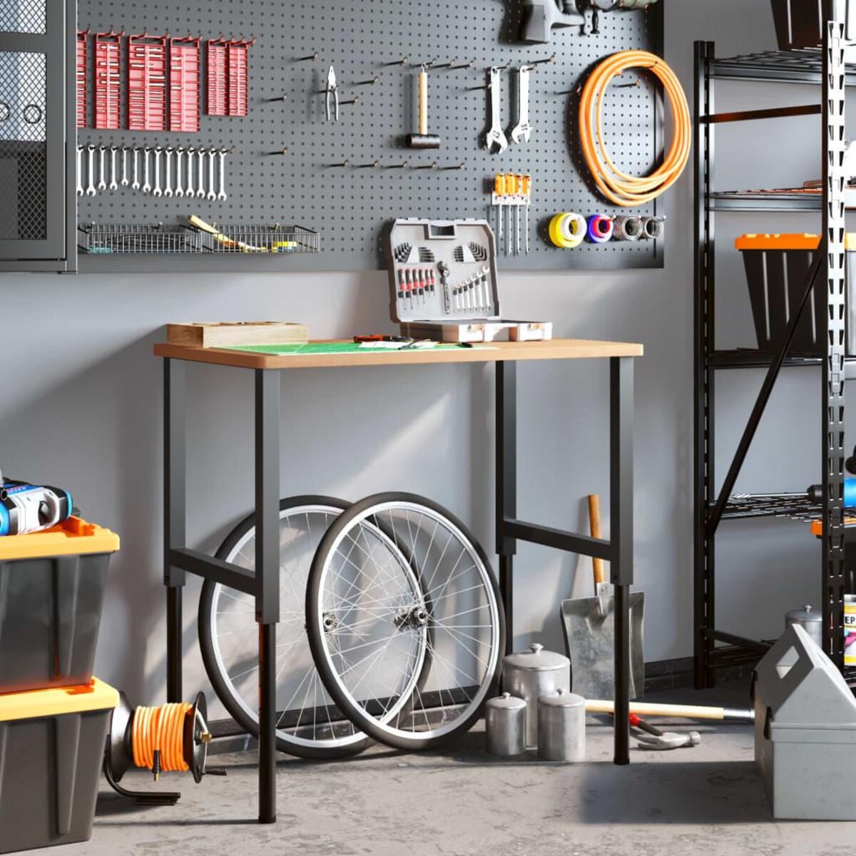 VIDAXL Etabli 100x60x(71,5-98) cm bois massif de hetre rectangulaire