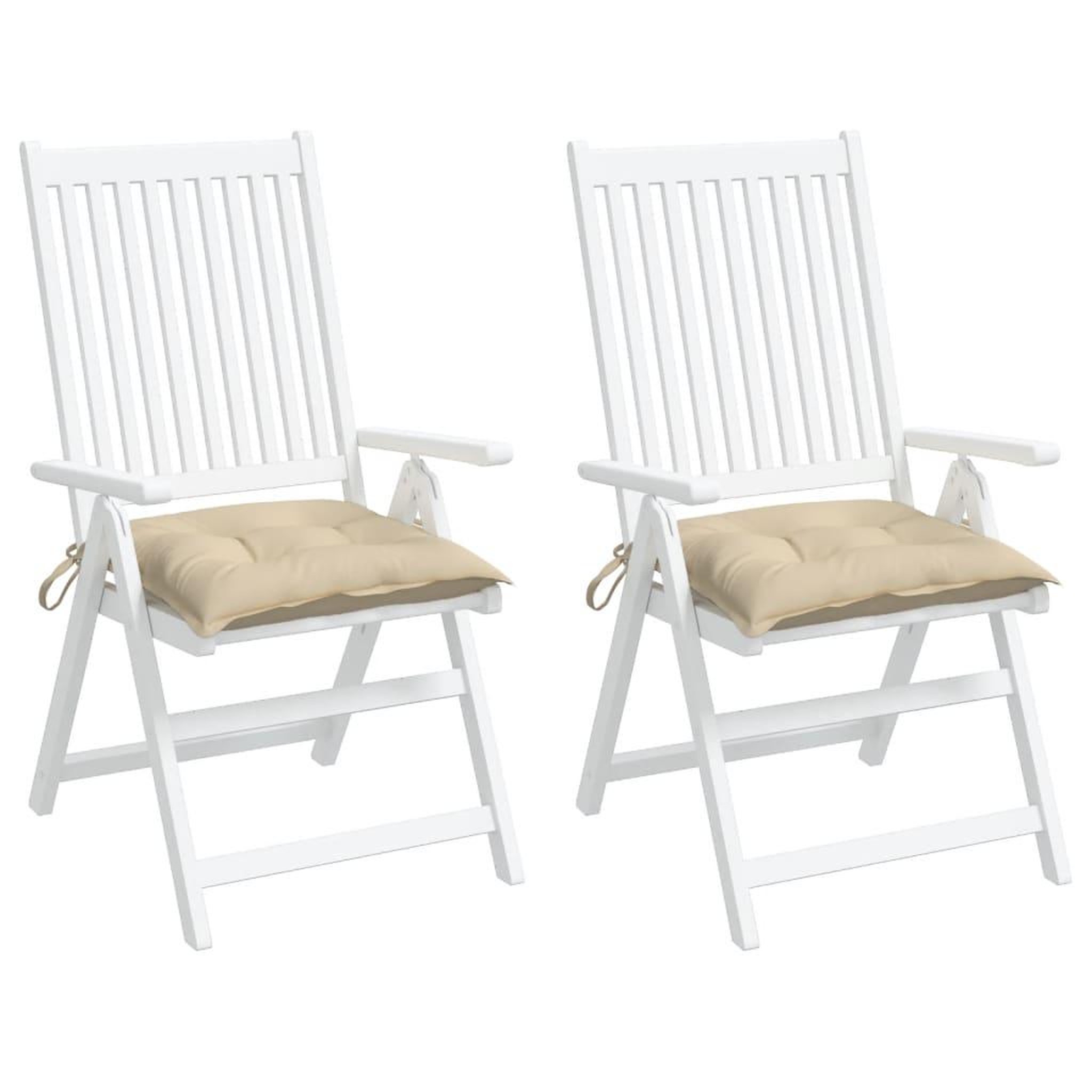 Voir la diapositive 4 : VIDAXL Coussins de chaise lot de 2 beige 40x40x7 cm tissu oxford