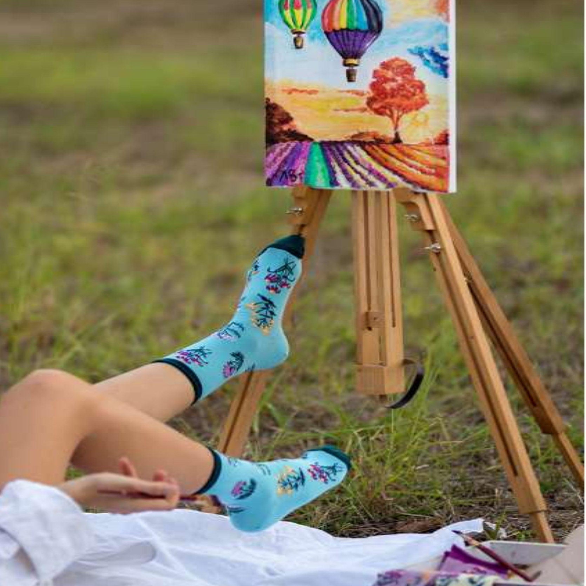 Voir la diapositive 3 : PIRIN HILL Chaussettes coton bio fleurs & herbes - menthes