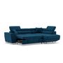 Voir la diapositive 3 : BEST MOBILIER Baoji - canapé d'angle droit 5 places convertible avec têtières et coffre en velours côtelé