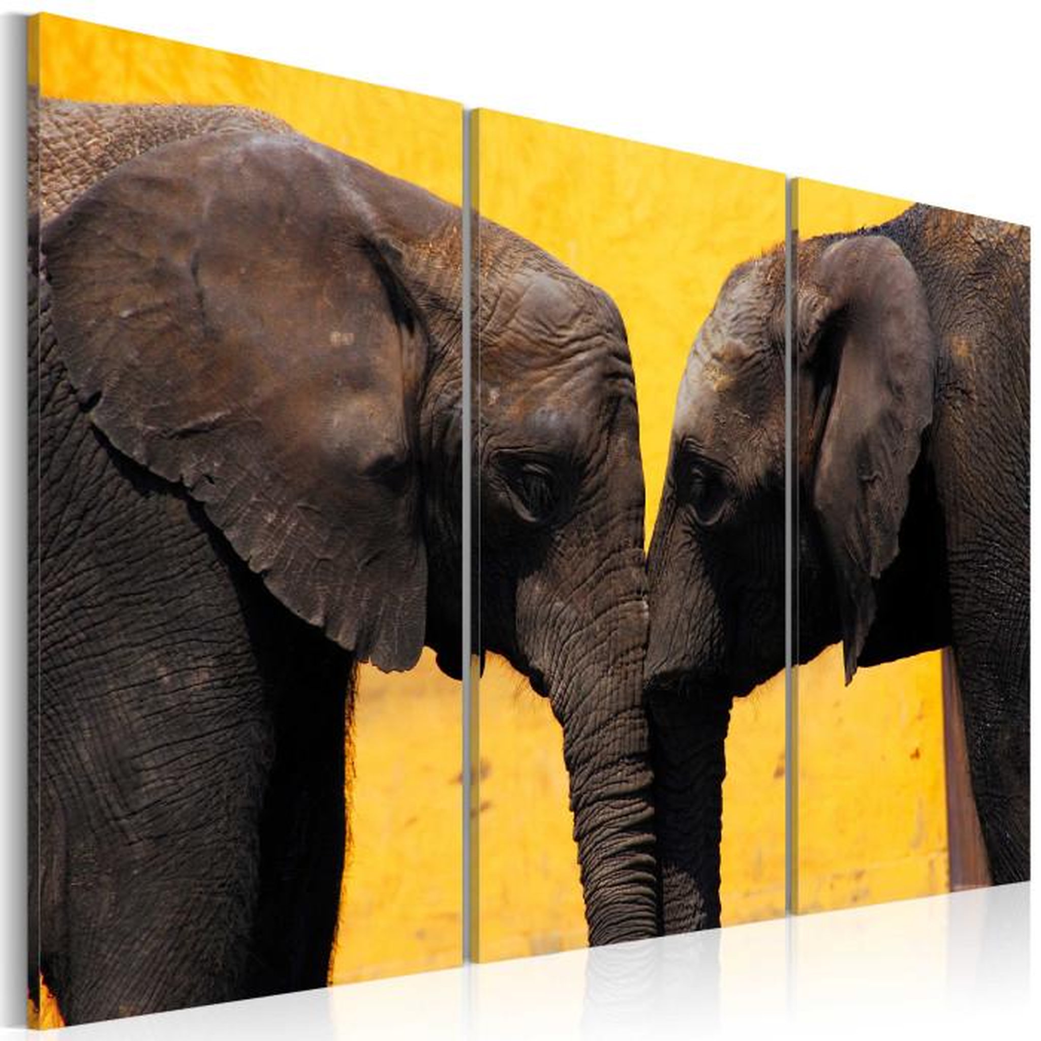 Paris Prix Tableau Imprimé  Bisou des Eléphants. Coloris disponibles : Multicolore