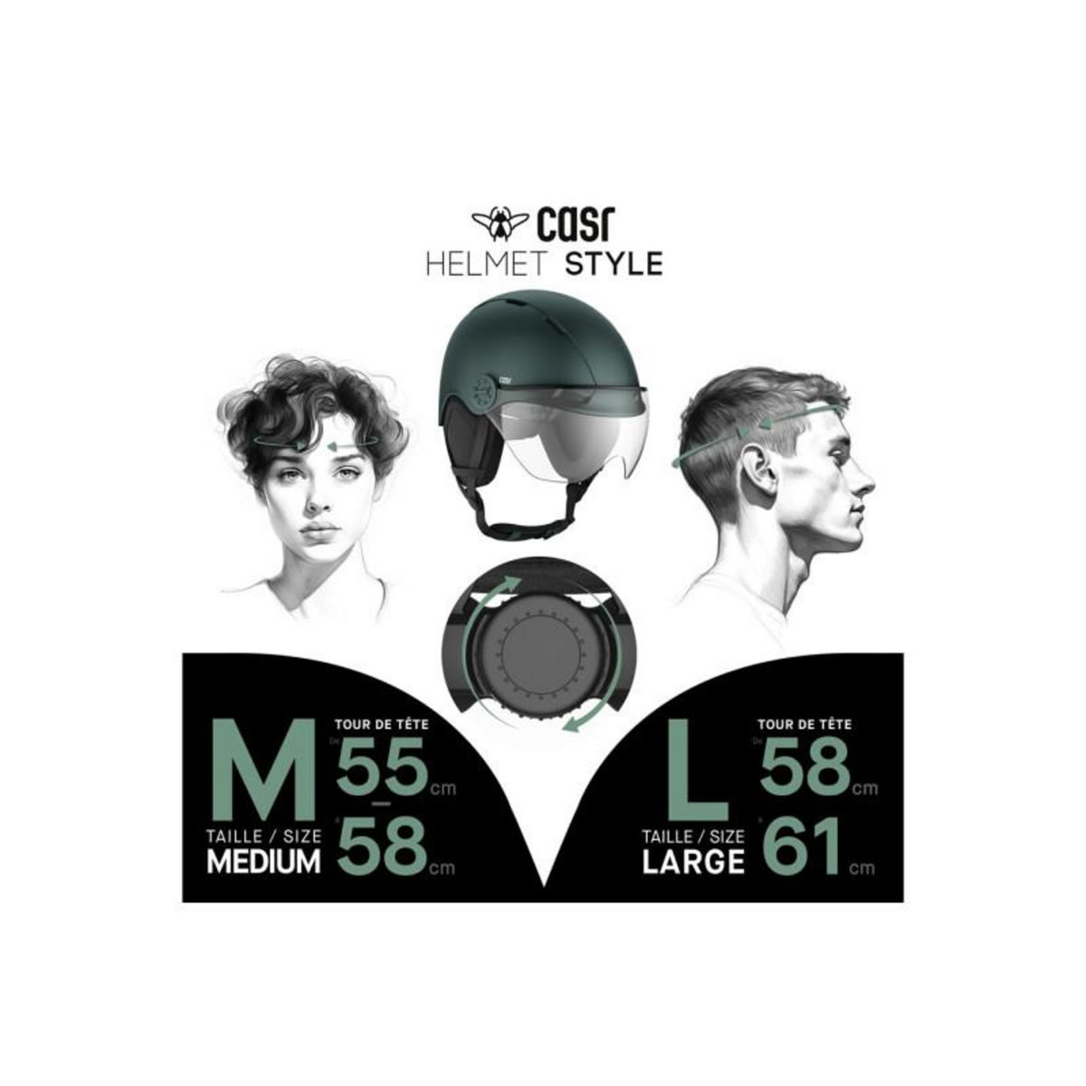 CASR Accessoire trottinette électrique Casr CASQUE DE PROTECTION STYLE CASR KAKI L