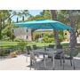 Voir la diapositive 1 : HESPERIDE Parasol déporté carré Melhia bleu canard - 3 x 3 m - Hespéride
