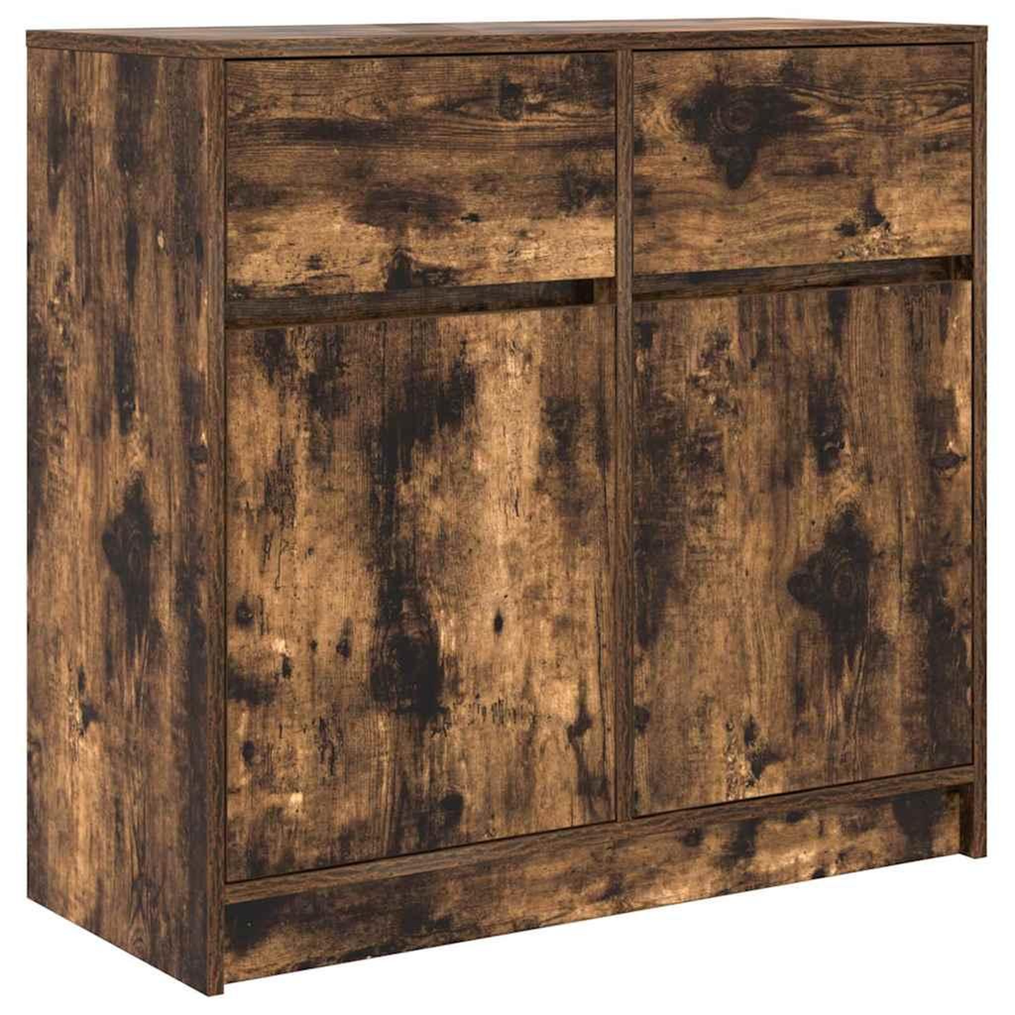 Voir la diapositive 2 : VIDAXL Buffet avec tiroir chene fume 80x34x76 cm bois d'ingenierie