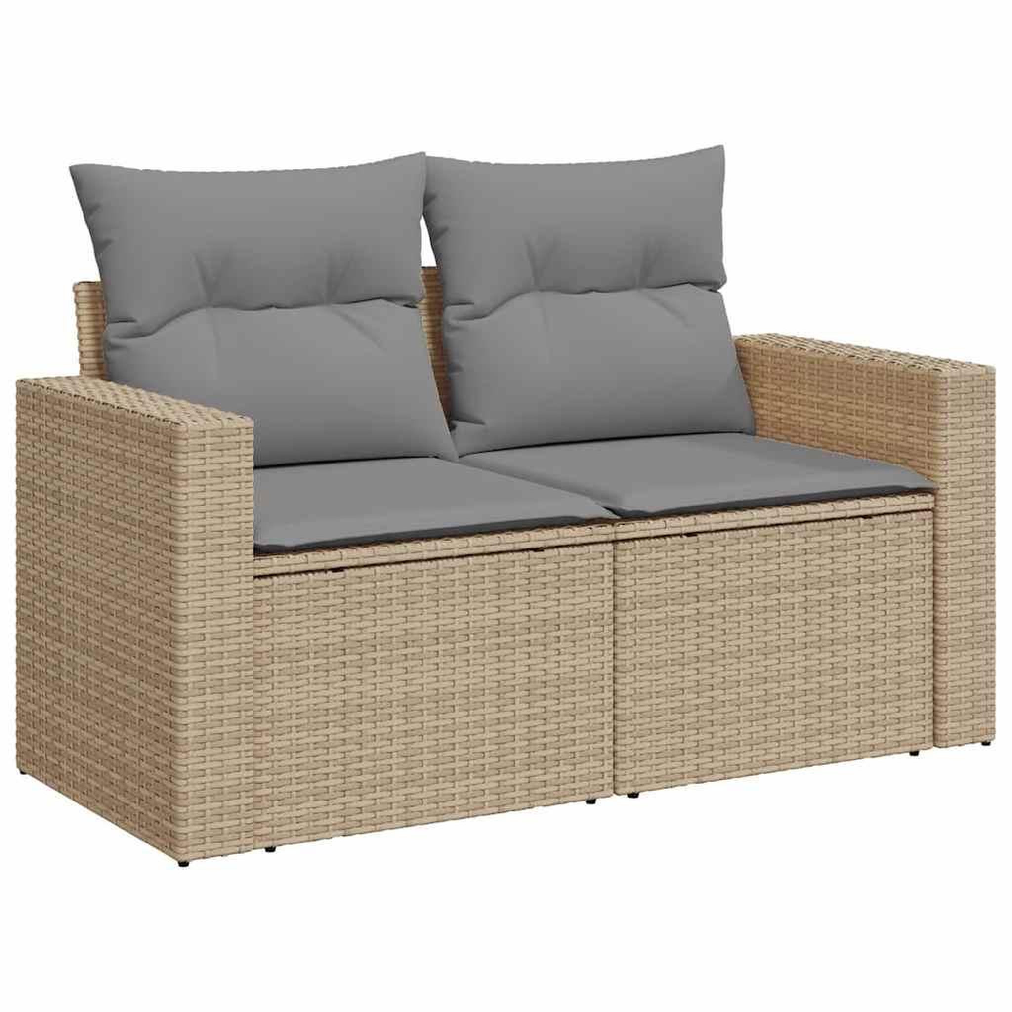 Voir la diapositive 5 : VIDAXL Salon de jardin avec coussins 5 pcs beige resine tressee