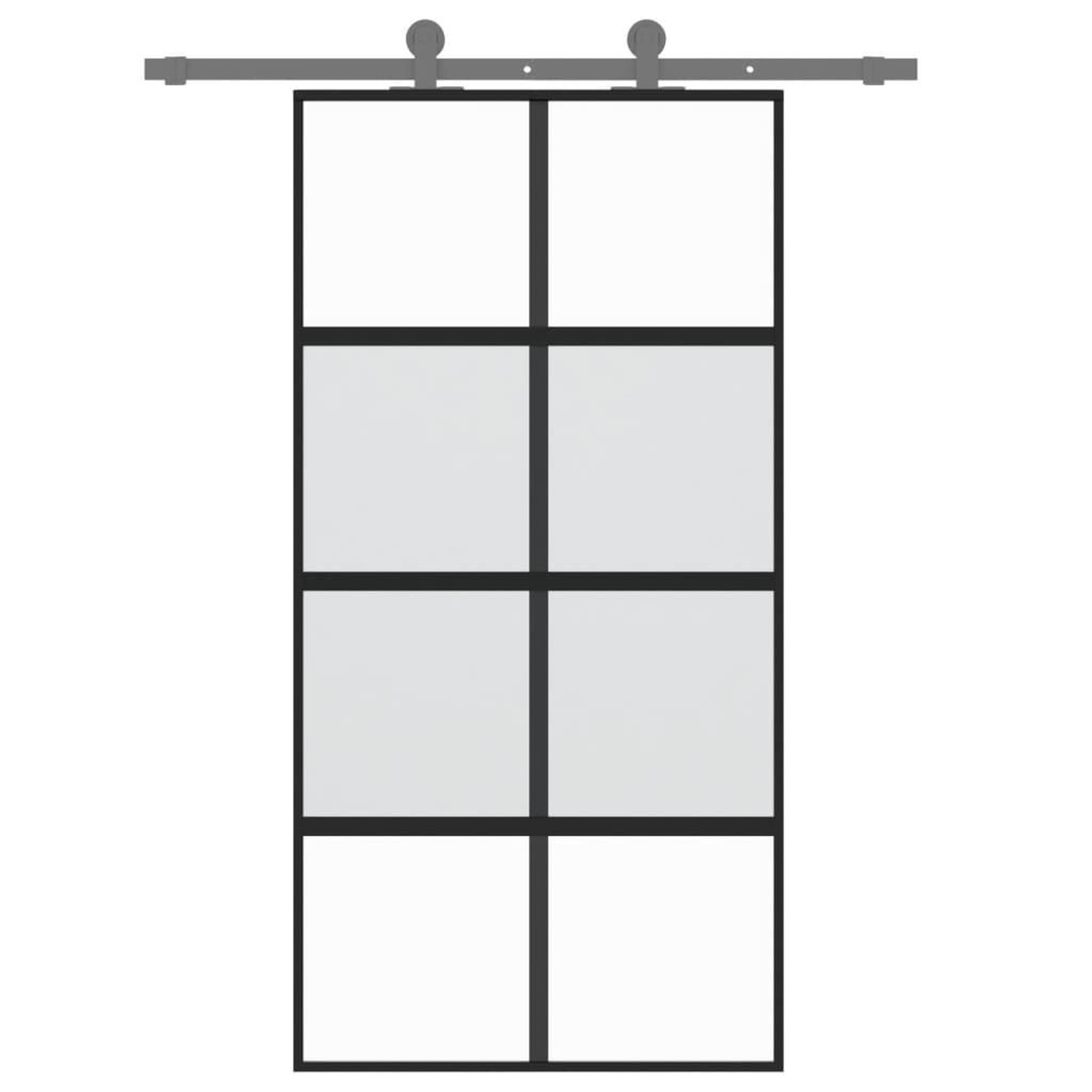Voir la diapositive 3 : VIDAXL Porte coulissante noir 102,5x205 cm verre trempe aluminium