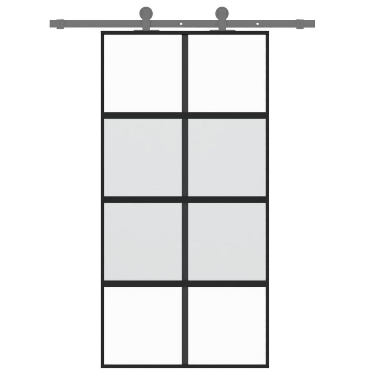 VIDAXL Porte coulissante noir 102,5x205 cm verre trempe aluminium