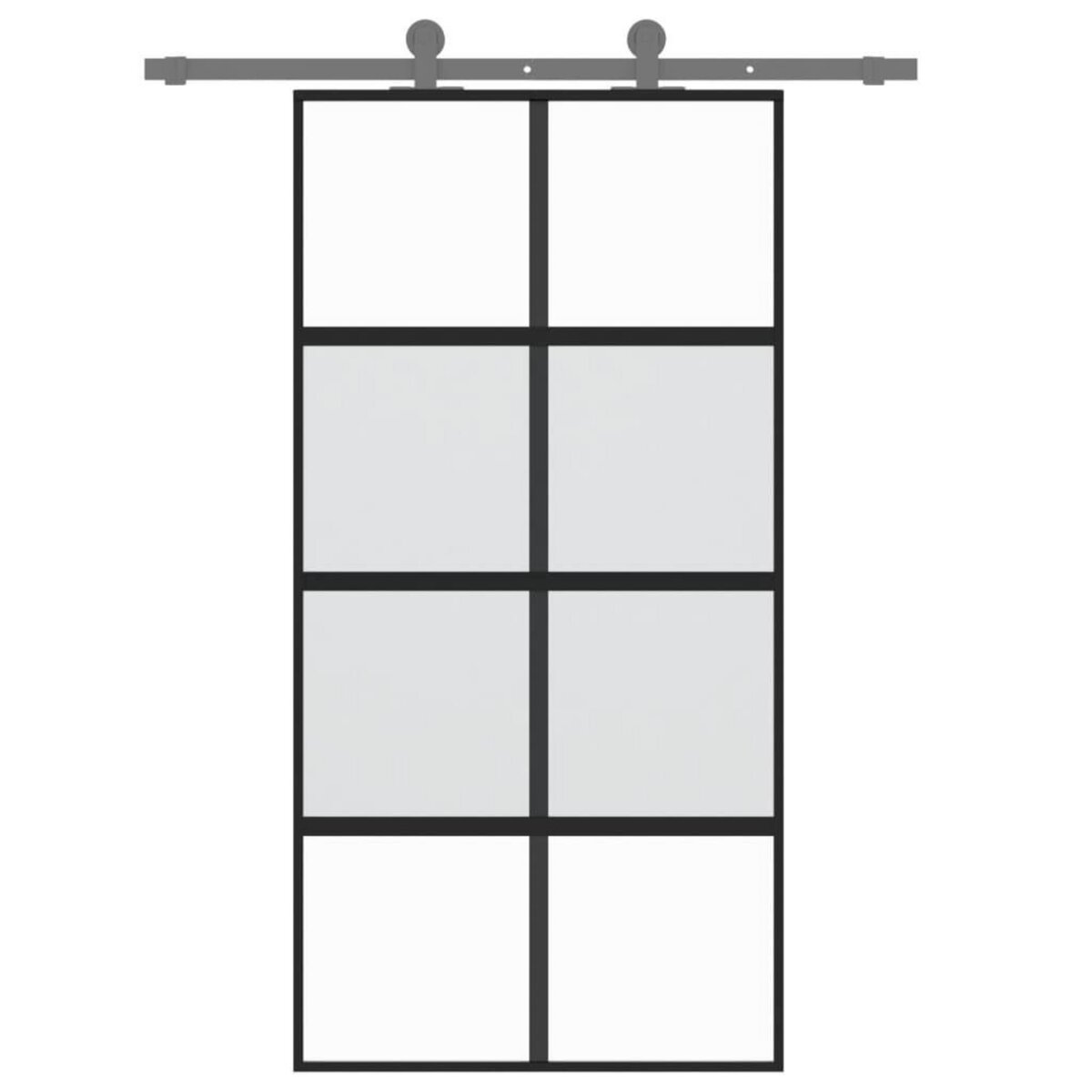VIDAXL Porte coulissante noir 102,5x205 cm verre trempe aluminium