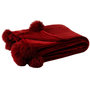 Voir la diapositive 1 : Paris Prix Plaid à Pompons  Blanket  130x170cm Rouge