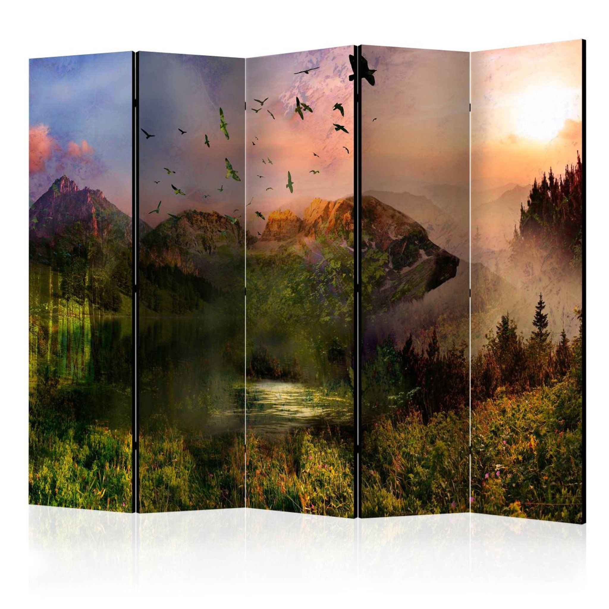 Paris Prix Paravent 5 volets  bear in the mountain  172x225cm