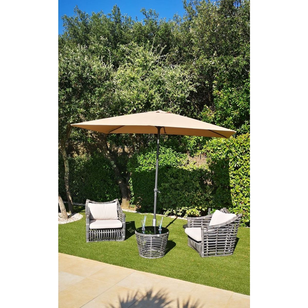 GIvex Parasol droit - Taupe - 2x3m - TILT