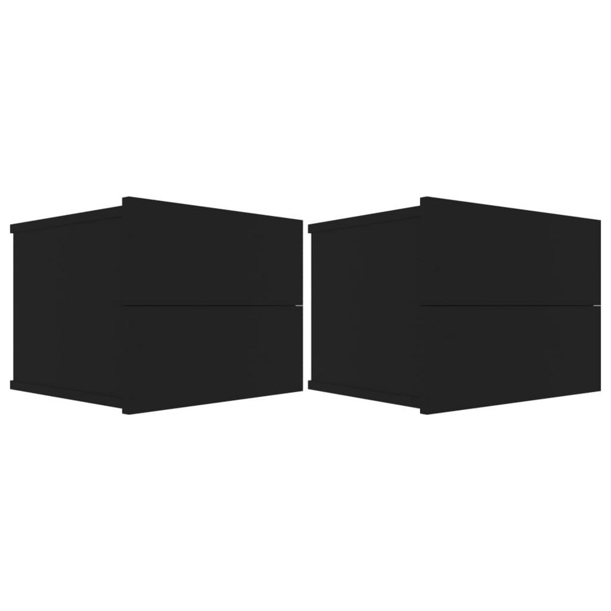 VIDAXL Tables de chevet 2 pcs Noir 40x30x30 cm Bois d'ingenierie