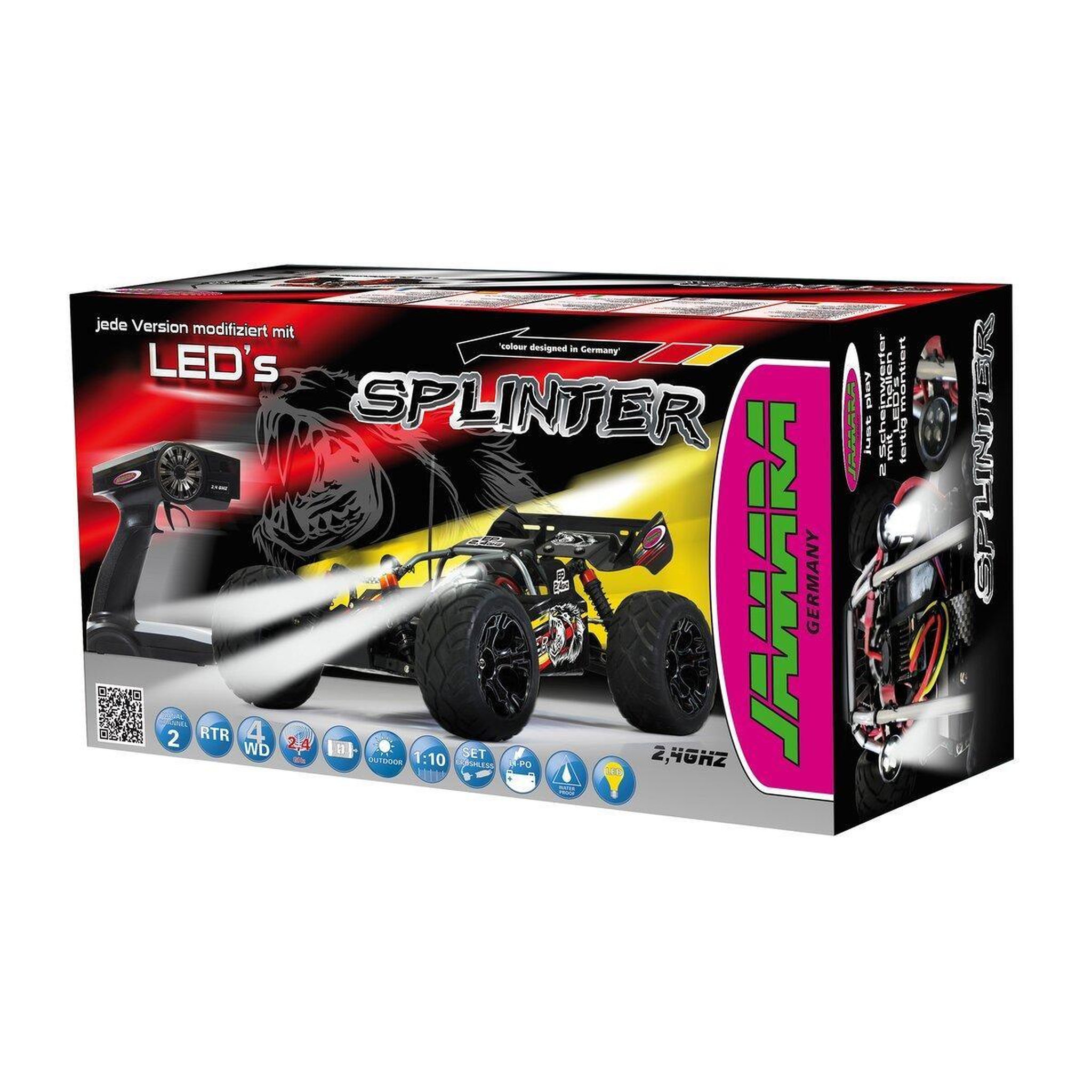 Voir la diapositive 2 : Jamara Splinter desertbuggy 4wd 1:10 nimh 2,4ghz avec led