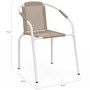 Voir la diapositive 6 : ID MARKET Lot de 4 chaises de jardin THELMA métal et textilène empilables blanc et beige
