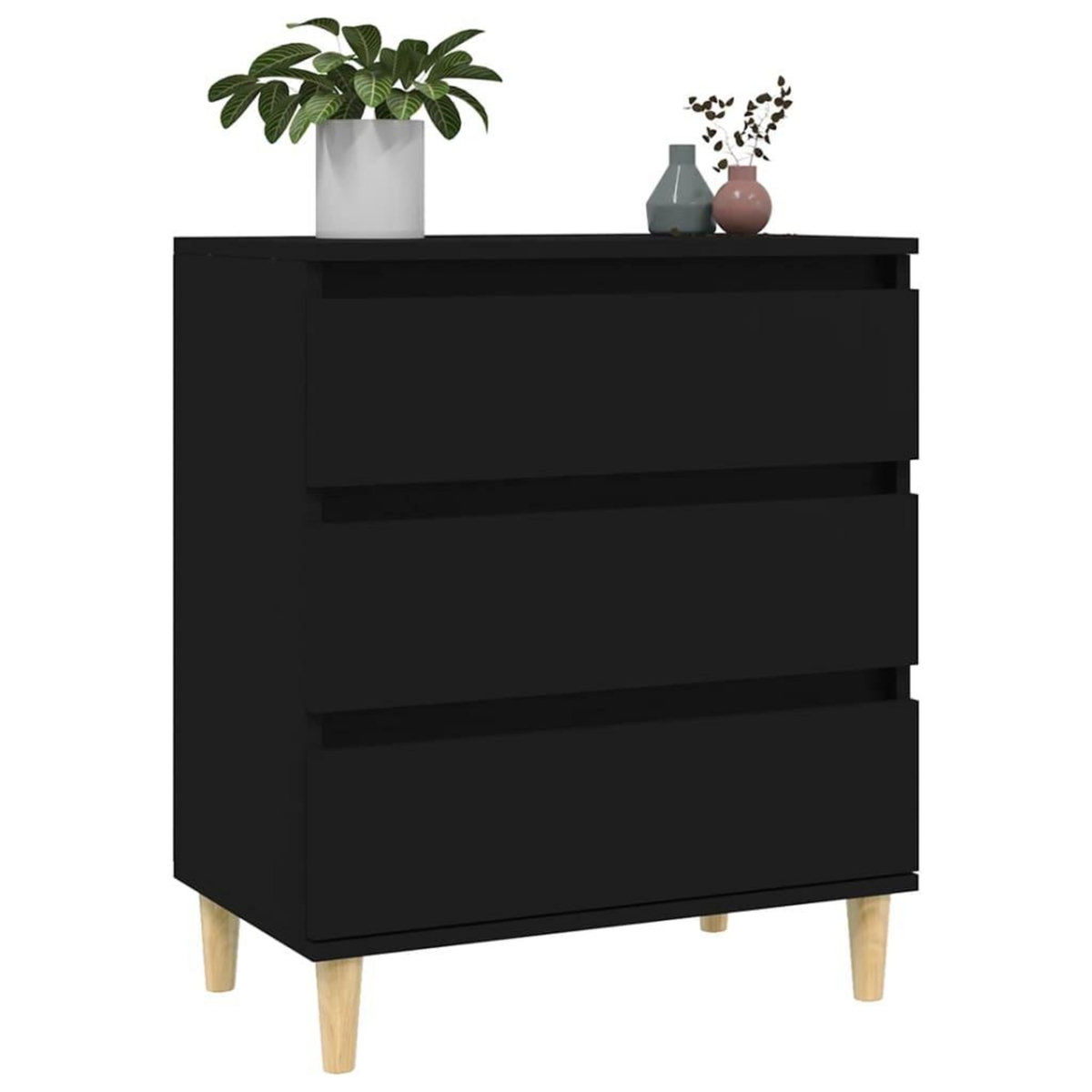 VIDAXL Buffet Noir 60x35x70 cm Bois d'ingenierie