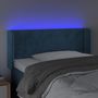 Voir la diapositive 4 : VIDAXL Tete de lit a LED Bleu fonce 93x16x78/88 cm Velours