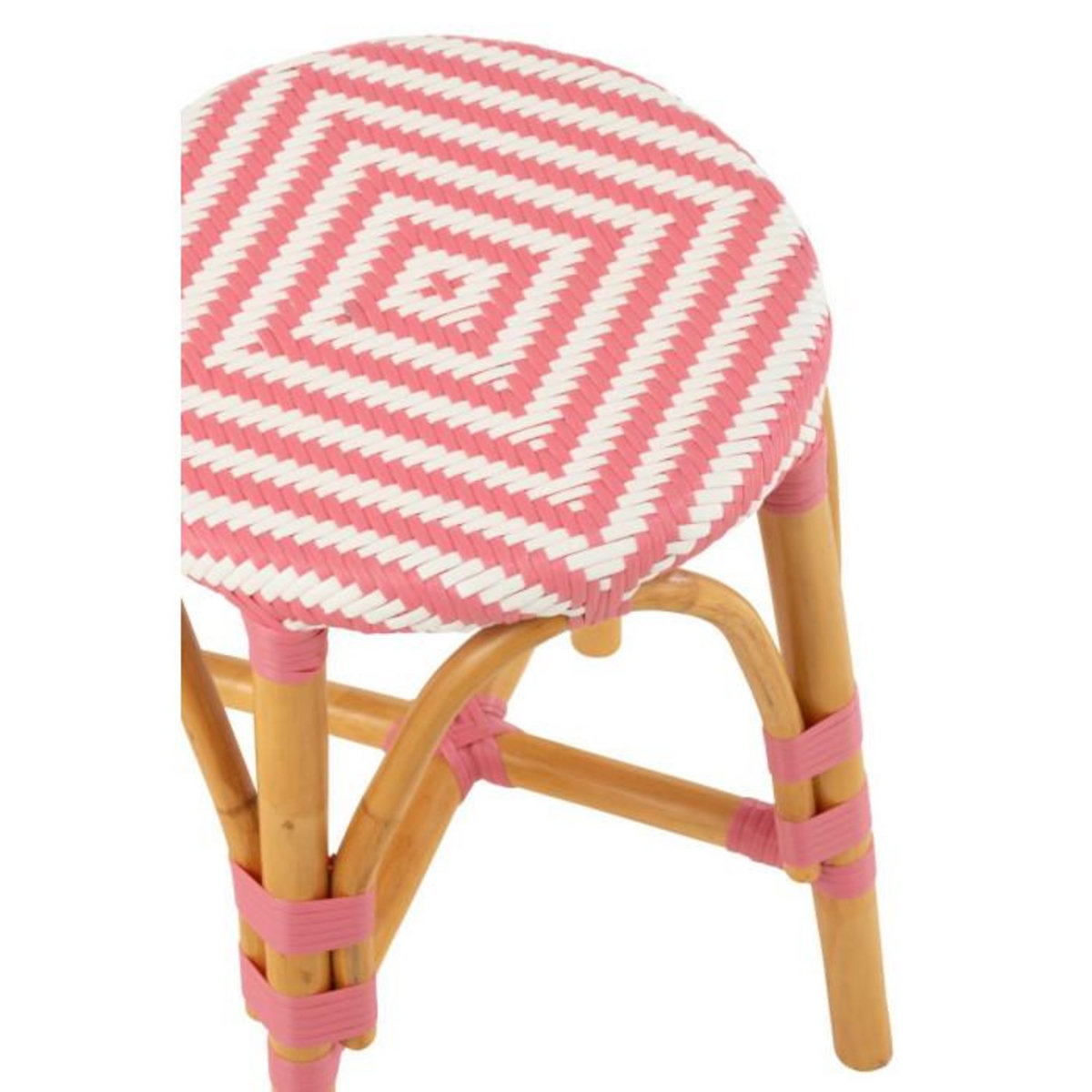 Paris Prix Tabouret en Rotin  Danial  44cm Rose