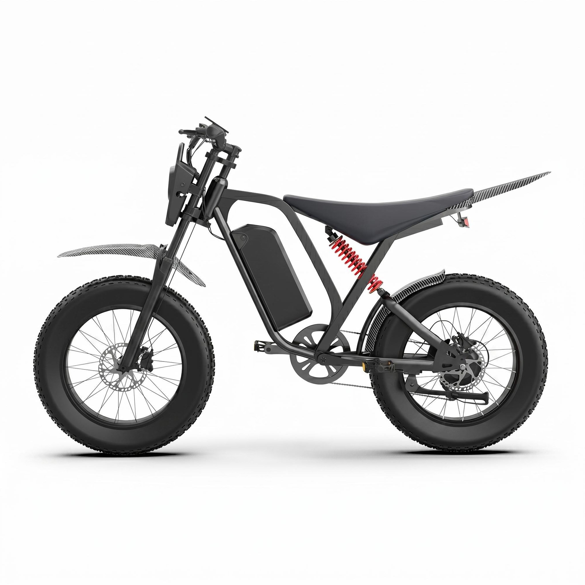 Voir la diapositive 2 : BLUVALL Vélo électrique bluvall r700 fat bike, batterie amovible 52 v 25 ah, 20 pouces, noir