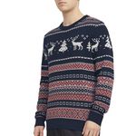 Jack & Jones Pull de Noël  Homme Jack & Jones Jjxmas Snowball Knit. Coloris disponibles : Bleu
