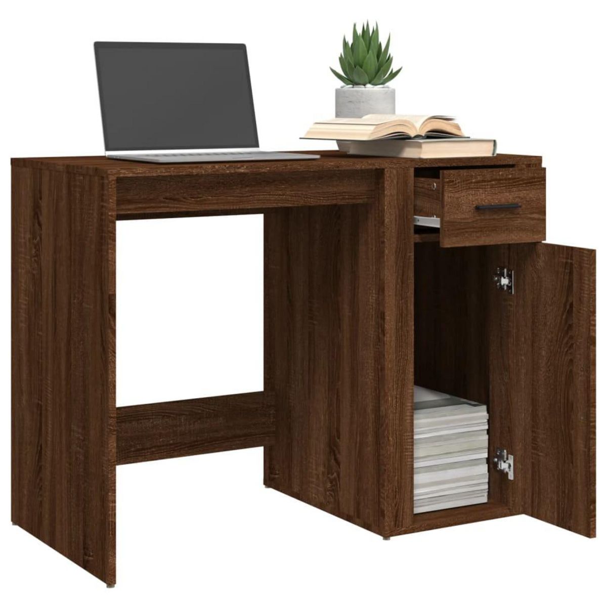 VIDAXL Bureau Chene marron 100x49x75 cm Bois d'ingenierie
