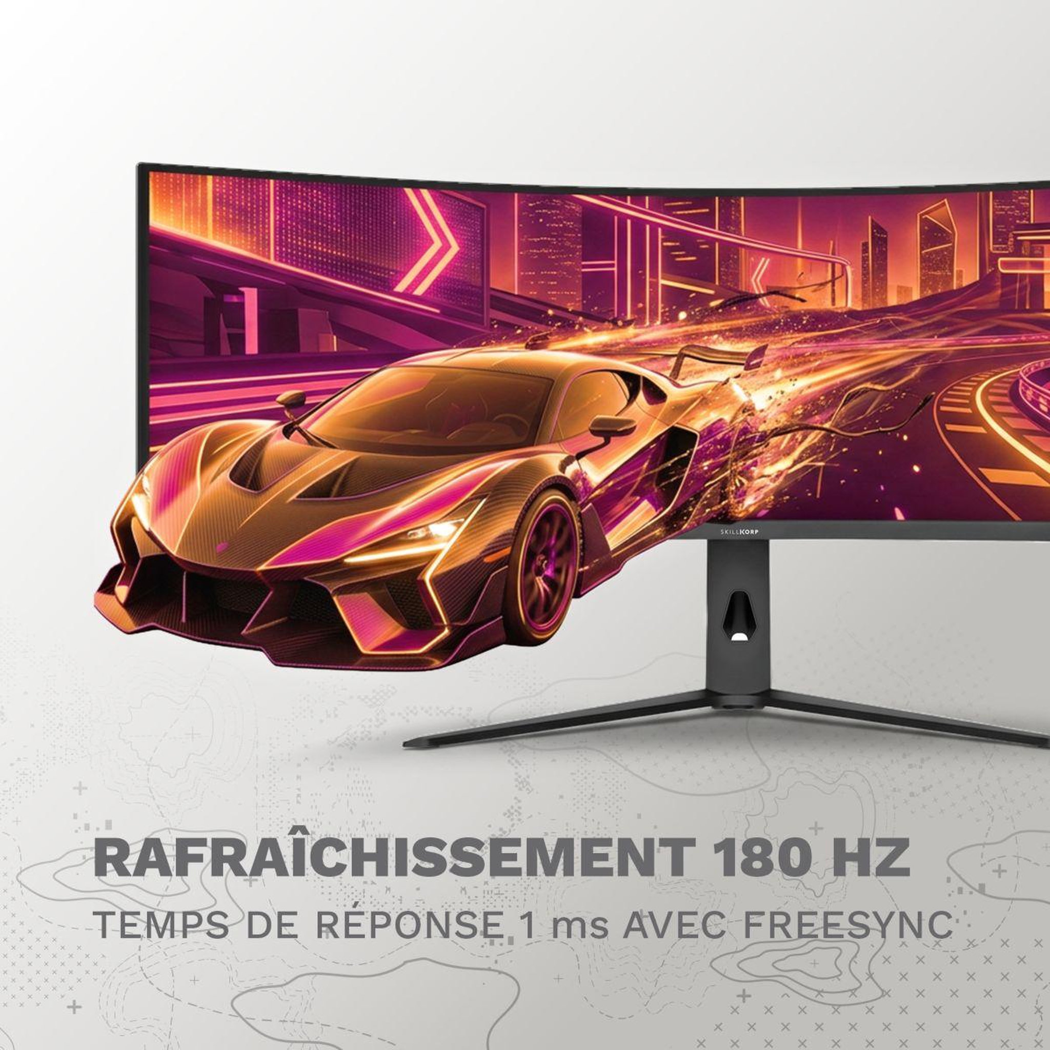 Voir la diapositive 4 : SKILLKORP Ecran pc gamer m49 progress 49  incurvé fast va uwqhd 180hz usb c 90w