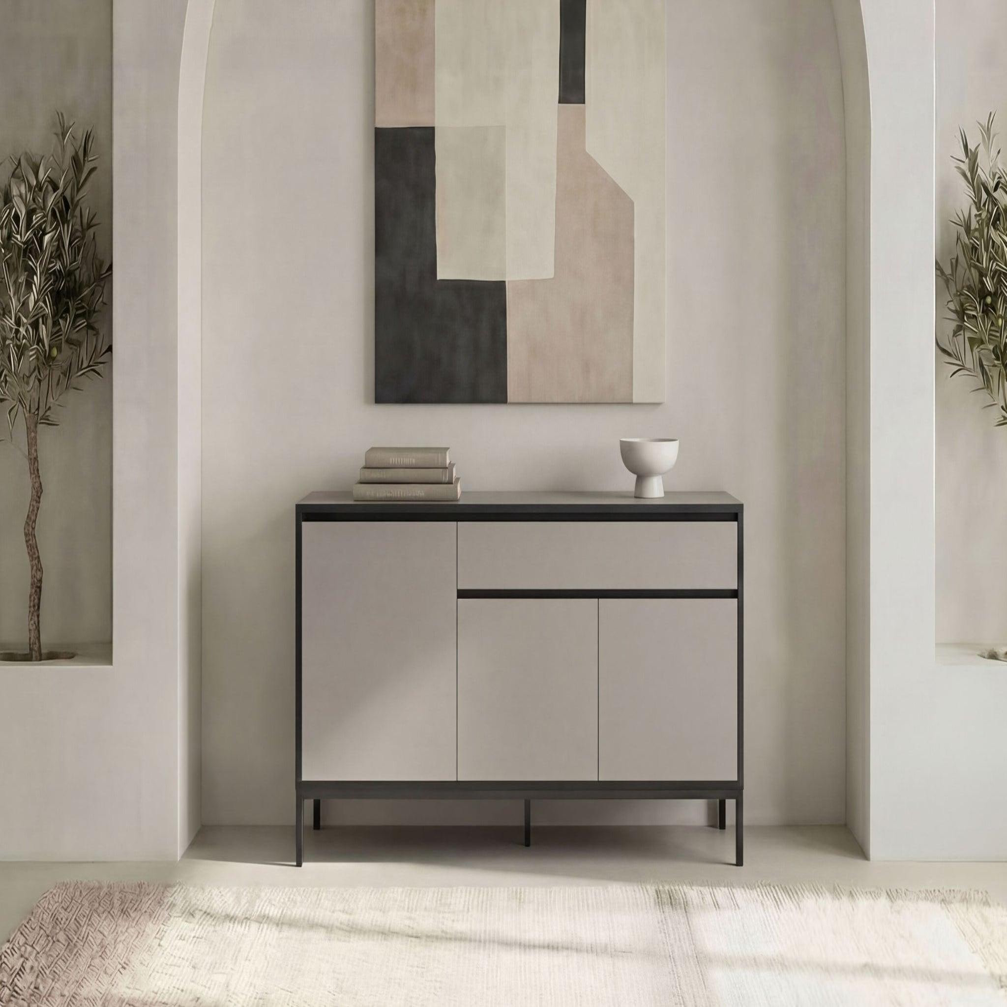 Voir la diapositive 2 : CASANOVA PARIS Vana - buffet 3 portes 140cm en mélamine
