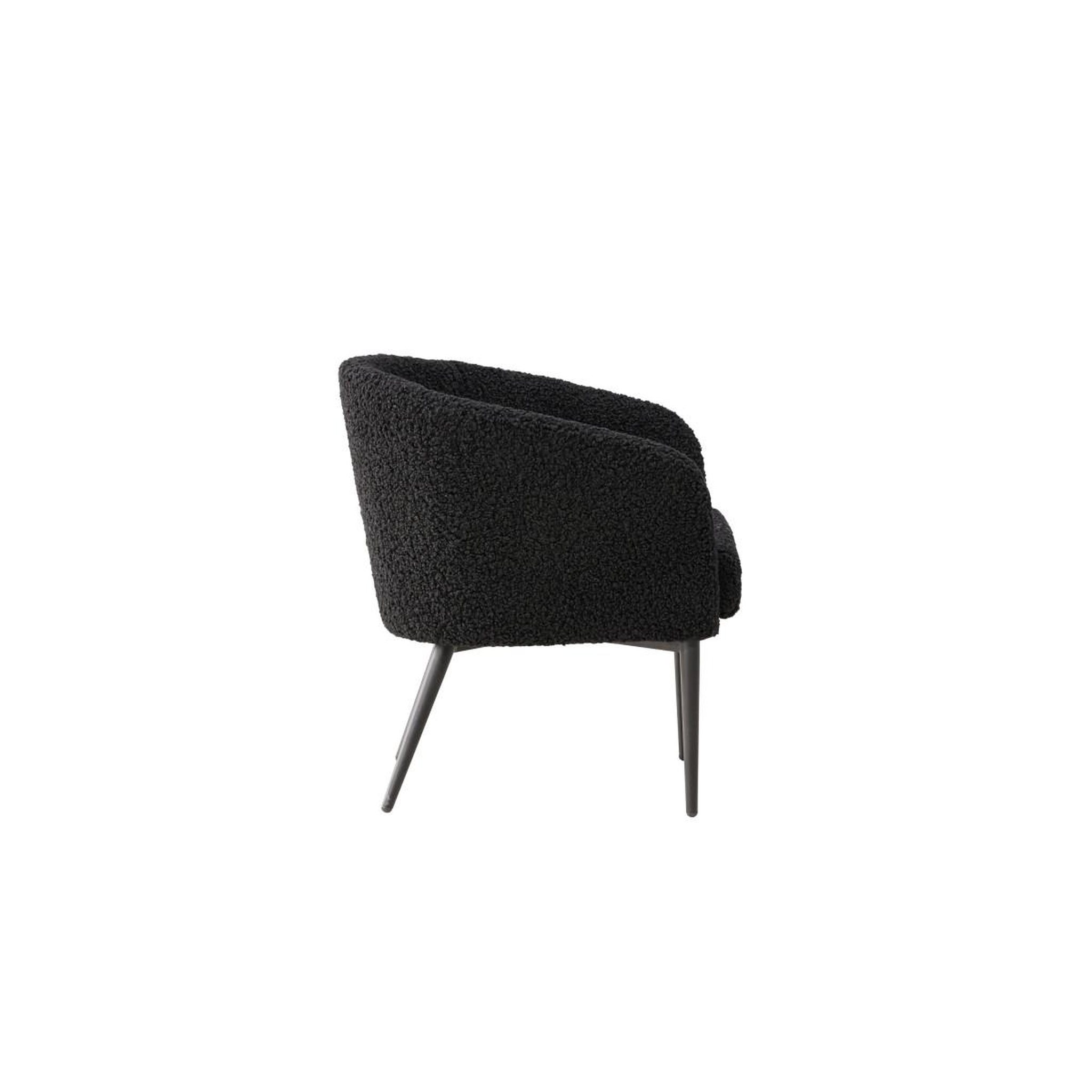 Voir la diapositive 4 : Paris Prix Fauteuil design tissu bouclette  fluffy  70cm noir