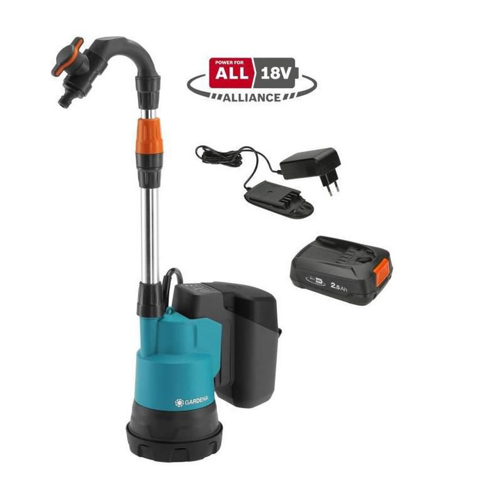 Voir la diapositive 3 : Gardena GARDENA Pompe pour collecteur deau de pluie 2000/2 18V P4A