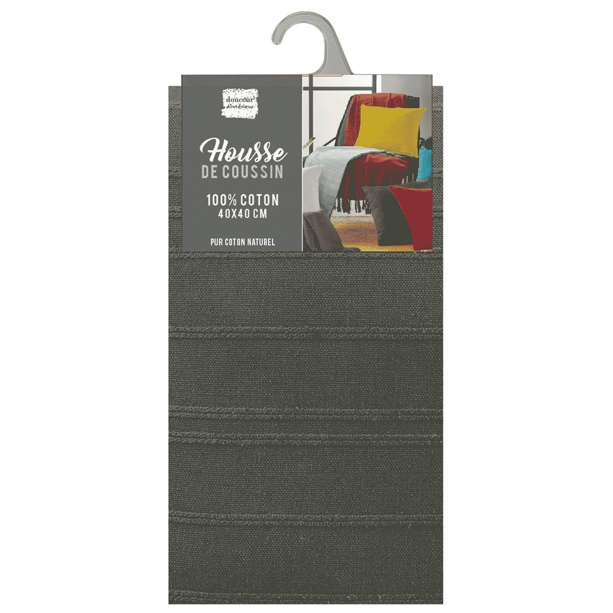 Voir la diapositive 2 : Douceur d'Intérieur Housse de coussin  lilia  40x40cm kaki