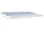 Voir la diapositive 3 : VIDAXL Auvent automatique capteur de vent LED 500x350 cm Bleu et blanc