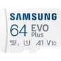 Voir la diapositive 2 : Samsung Carte Micro SD 64Go Evo plus avec adaptateur