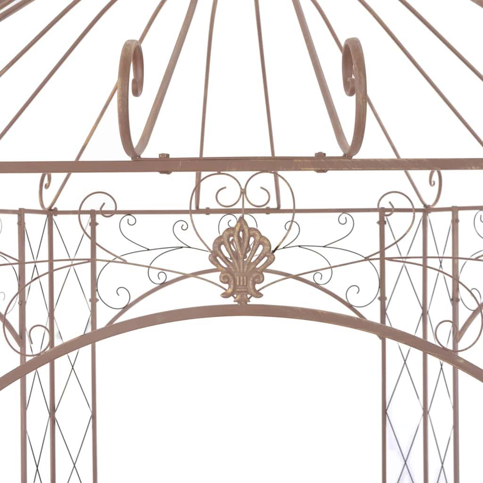 Voir la diapositive 3 : VIDAXL Pavillon de jardin marron antique 3 m fer