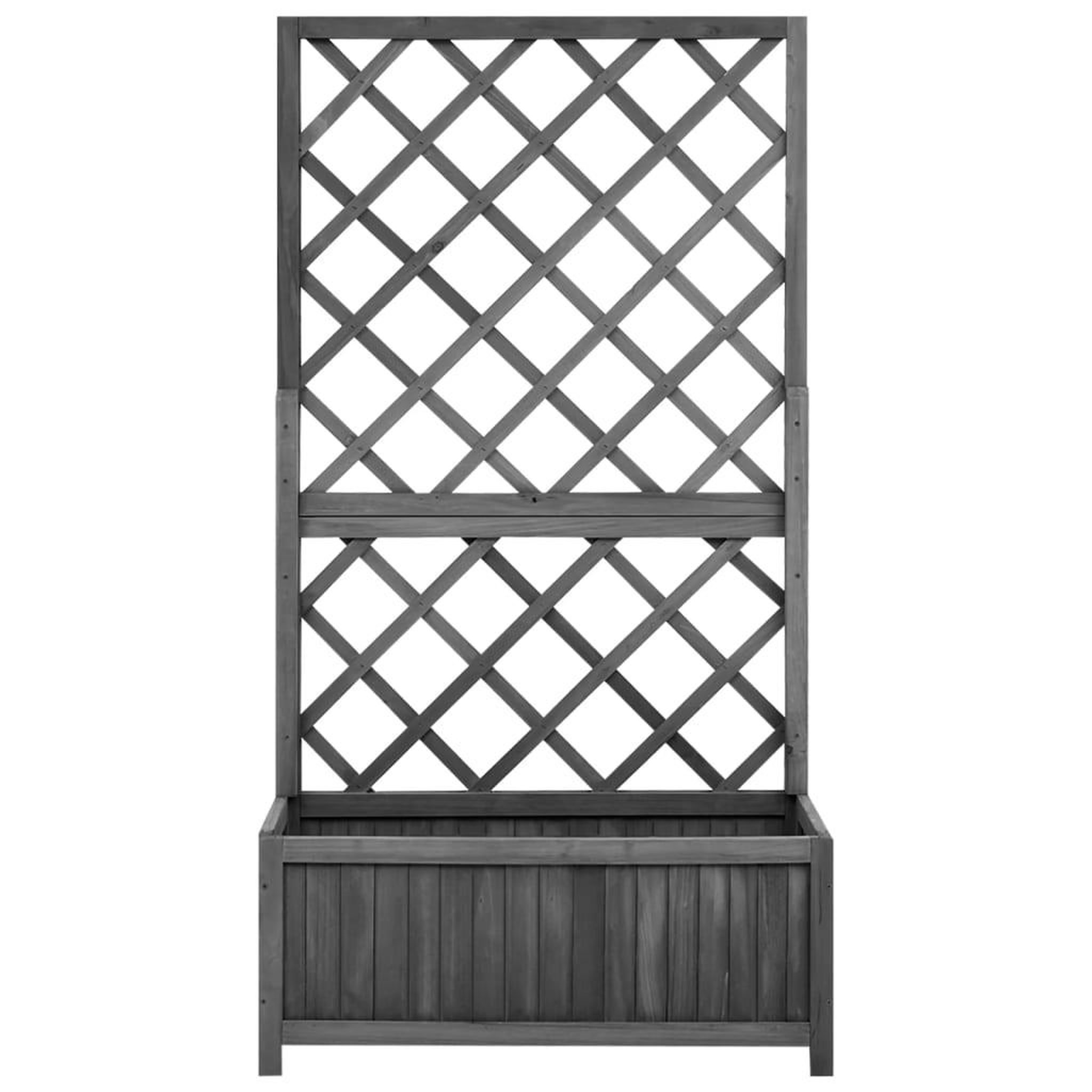 Voir la diapositive 2 : VIDAXL Jardiniere a treillis jardin Noir 70x30x135 cm Bois de sapin