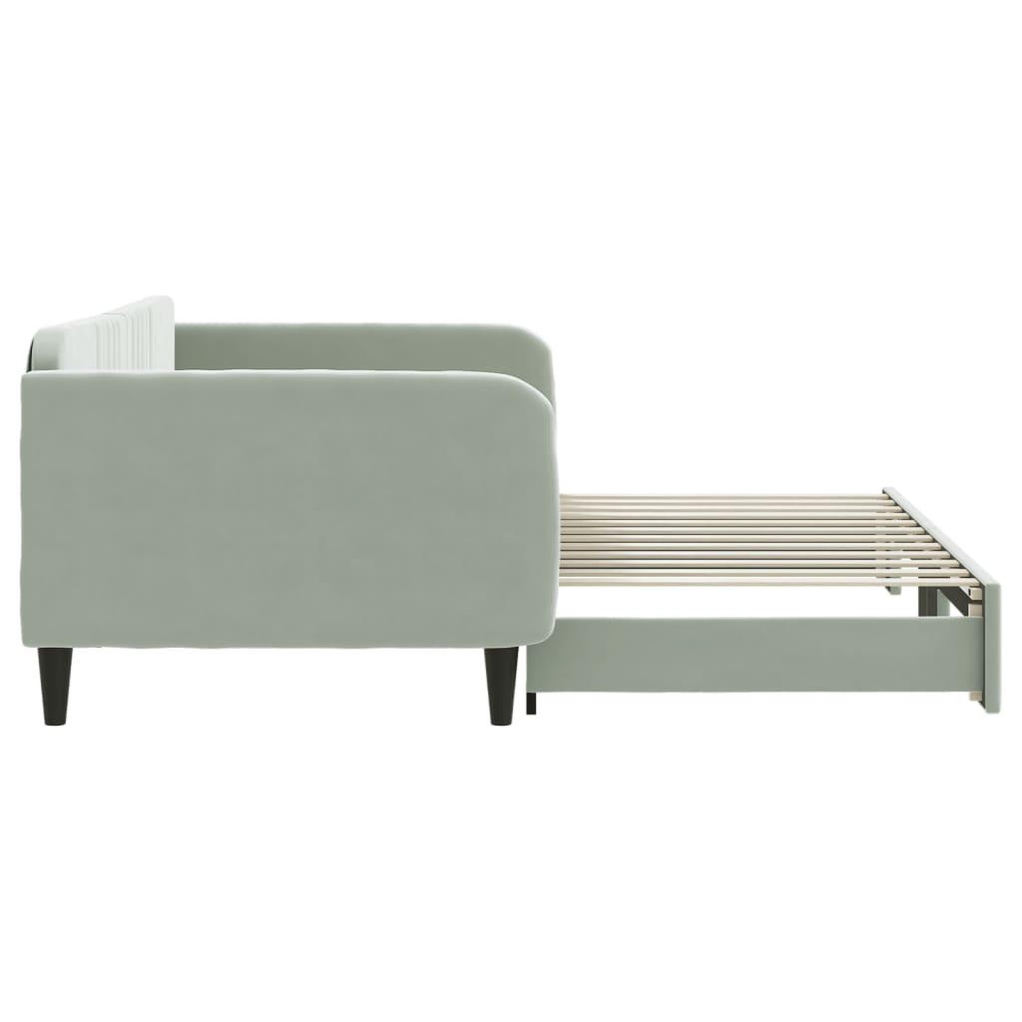 Voir la diapositive 4 : VIDAXL Lit de jour avec gigogne sans matelas gris clair 100x200 cm