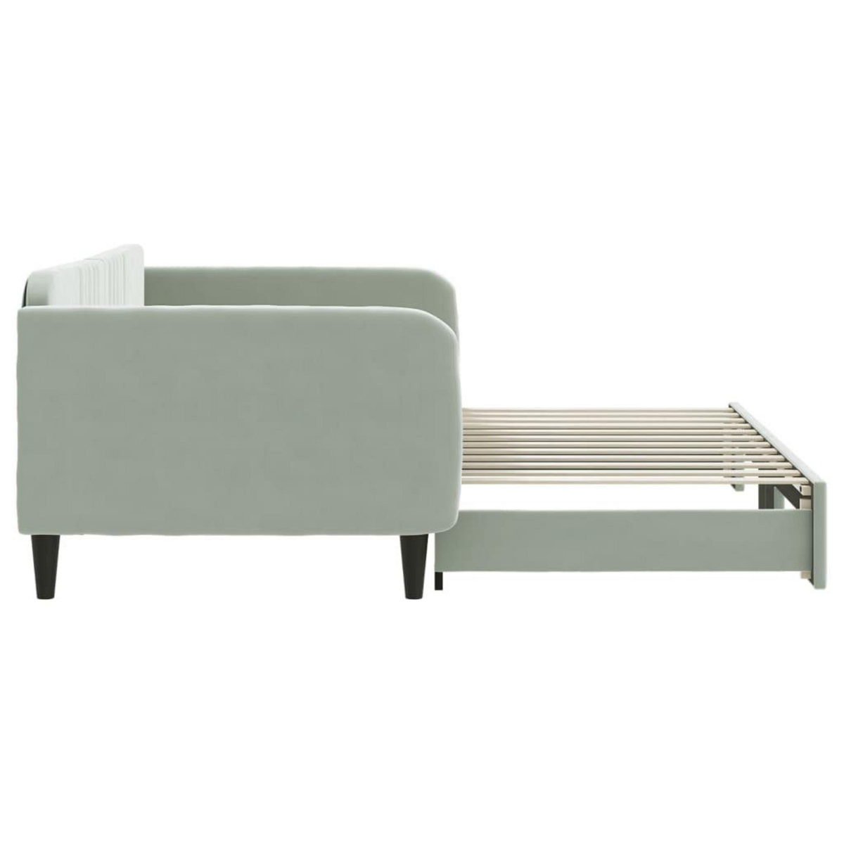 VIDAXL Lit de jour avec gigogne sans matelas gris clair 100x200 cm