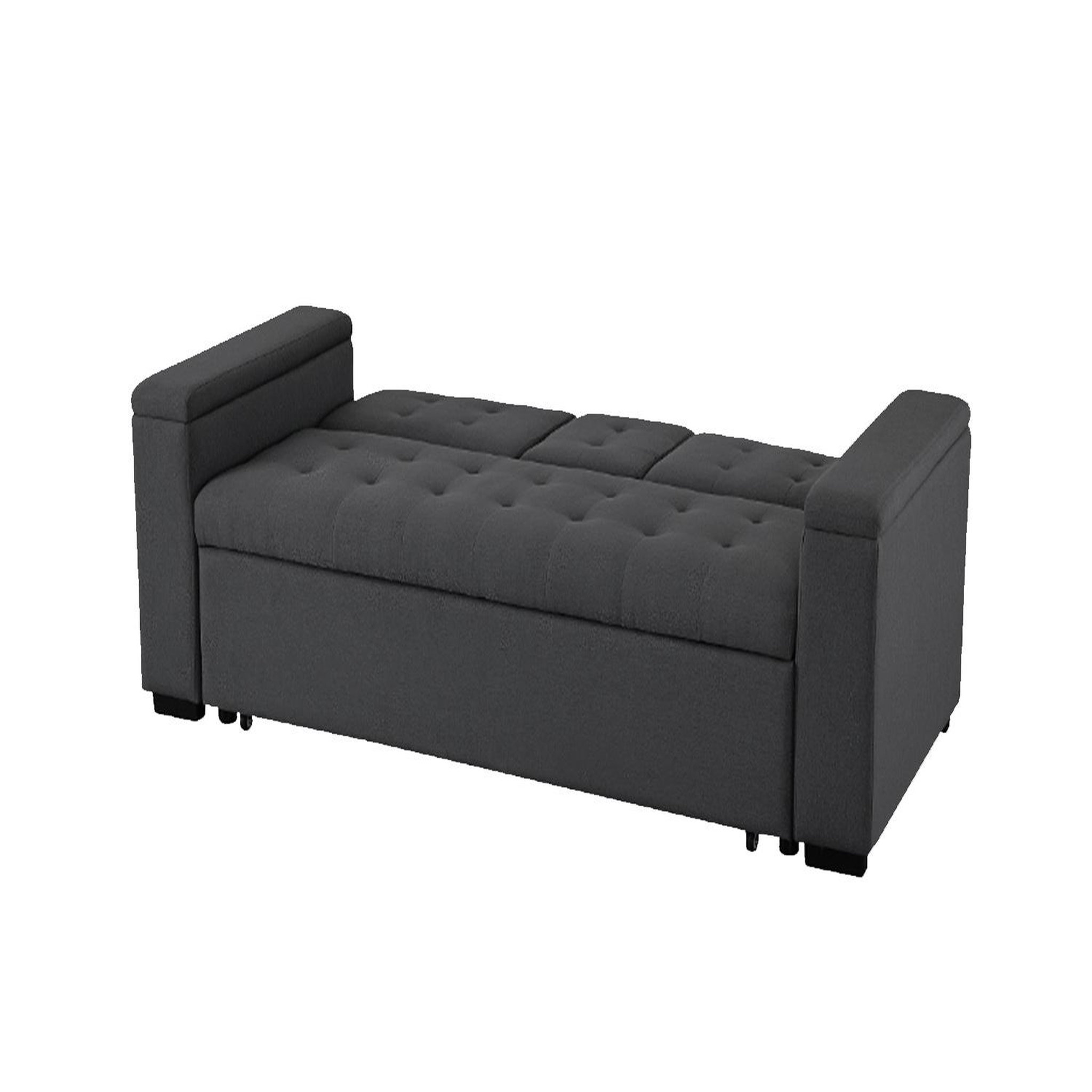 Voir la diapositive 5 : CONCEPT USINE Canapé convertible 3 places en tissu gris foncé noho