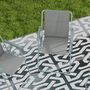Voir la diapositive 4 : OUTSUNNY Lot de 4 chaises pliantes de jardin chaises de camping plage avec accoudoirs tissu Oxford gris
